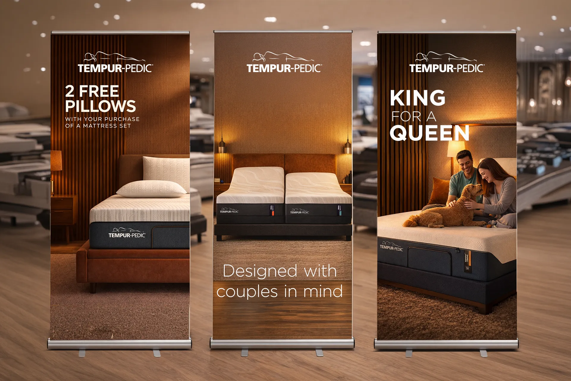 Tempur-Pedic in-store banner designs
