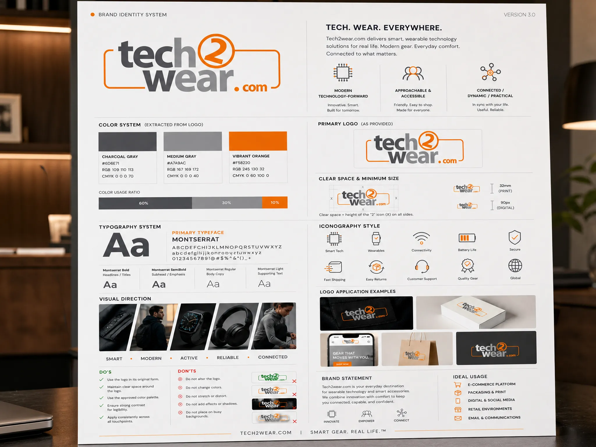 tech2wear corporate identity system